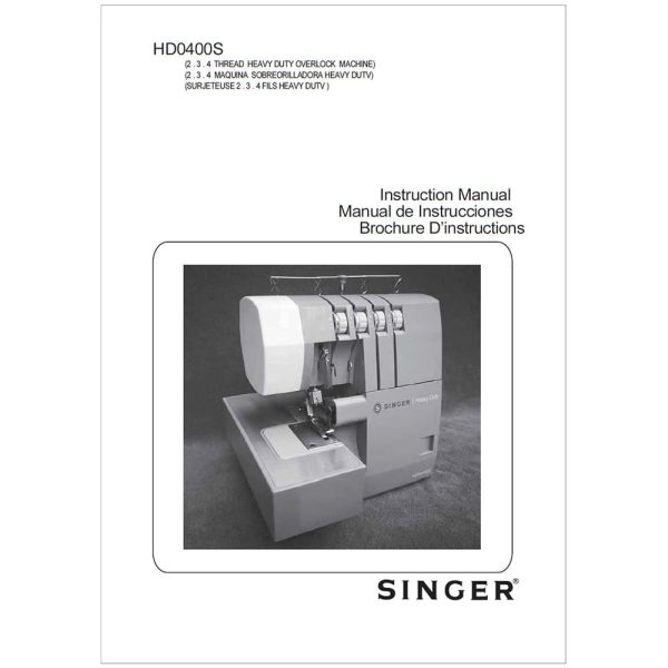 Singer HD0400S Heavy Duty Serger Instruction Manual Online now