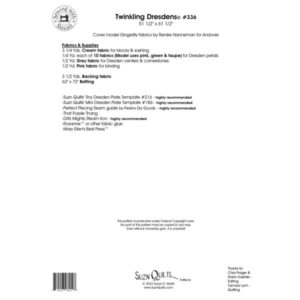 Twinkling Dresdens Quilt Pattern For Sale - Image 3