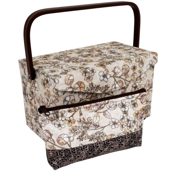 Dritz, Medium Sewing Basket & Accessory Case - Neutral Floral Online now