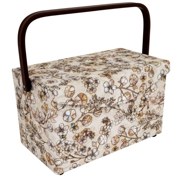 Dritz, Medium Sewing Basket & Accessory Case - Neutral Floral Online now - Image 2