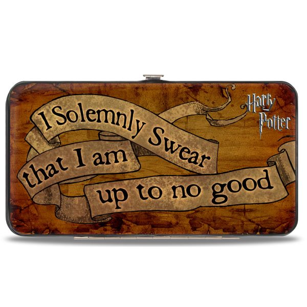 Hinged Wallet - Harry Potter I SOLEMNLY SWEAR THAT I AM UP TO NO GOOD Banner Tan Black Discount