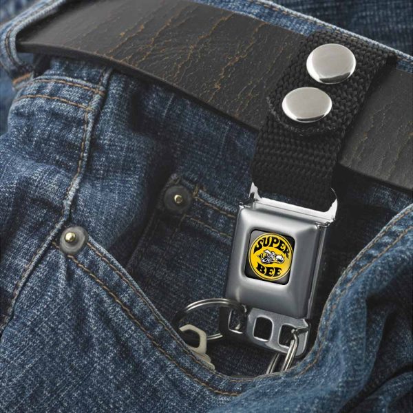 Keychain - SUPER BEE Logo Full Color Black Yellow White - Black Online Hot Sale - Image 3