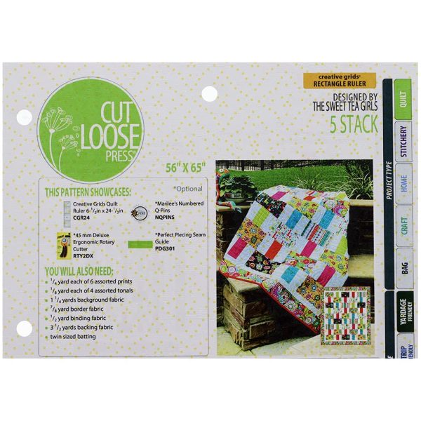Cut Loose Press, 5 Stack Quilt Pattern For Discount - Image 3