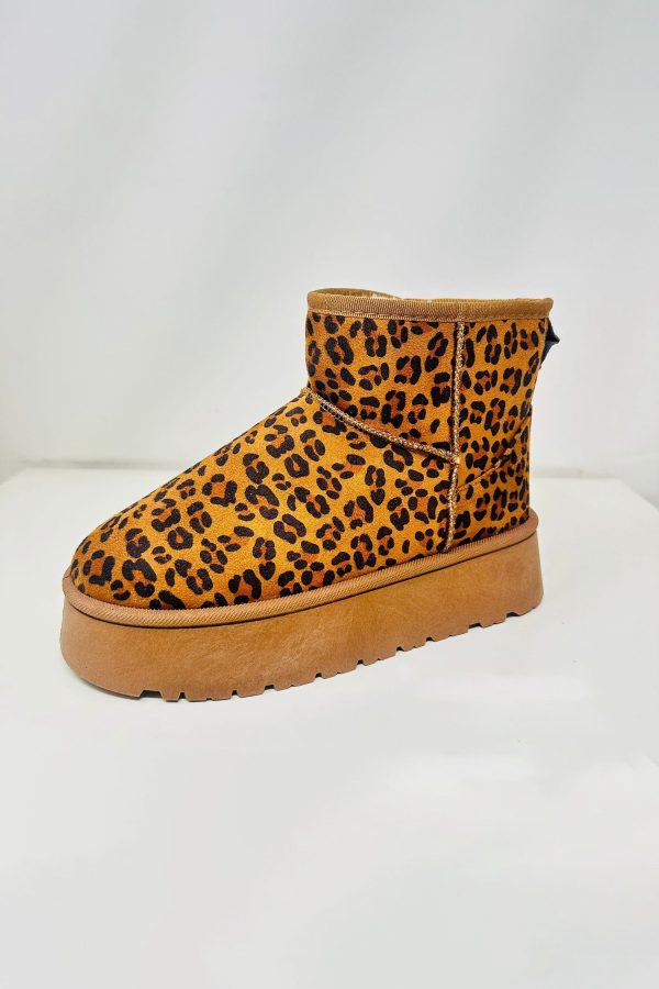 Hazel Blues® |  WILD DIVA Thermal Furry Leopard Platform Booties Discount - Image 3