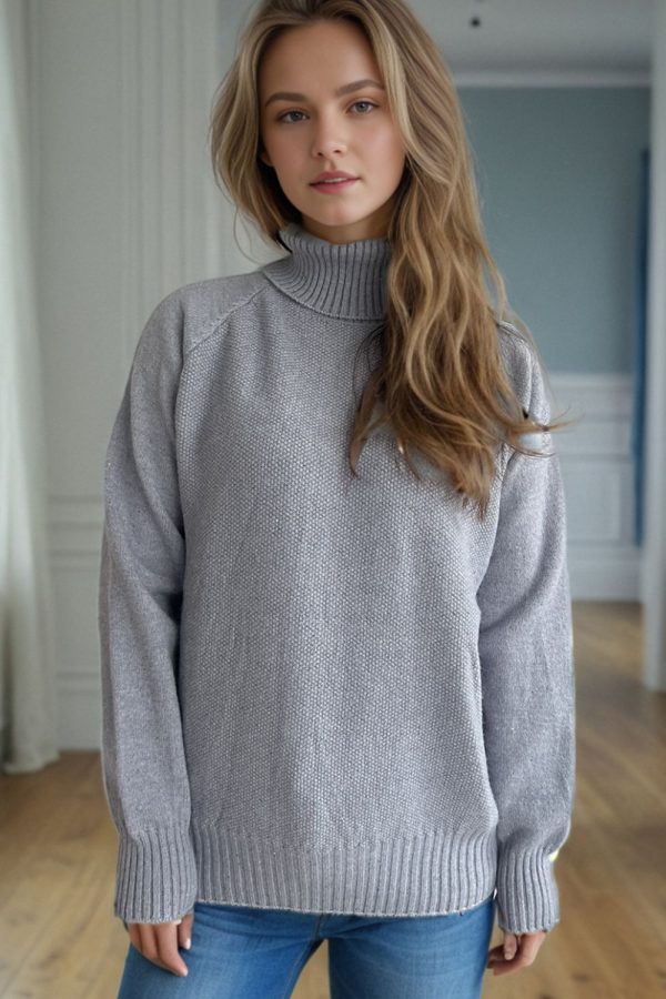 Hazel Blues® |  Ribbed Turtleneck Raglan Sleeve Sweater For Cheap - Image 4